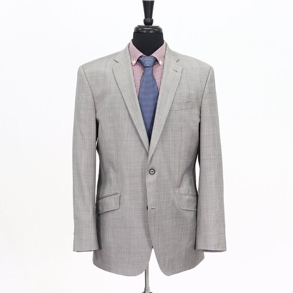 Ted Baker 44L Gray Solid 2-Button Sport Coat Blazer Jacket G741 - Picture 1 of 11